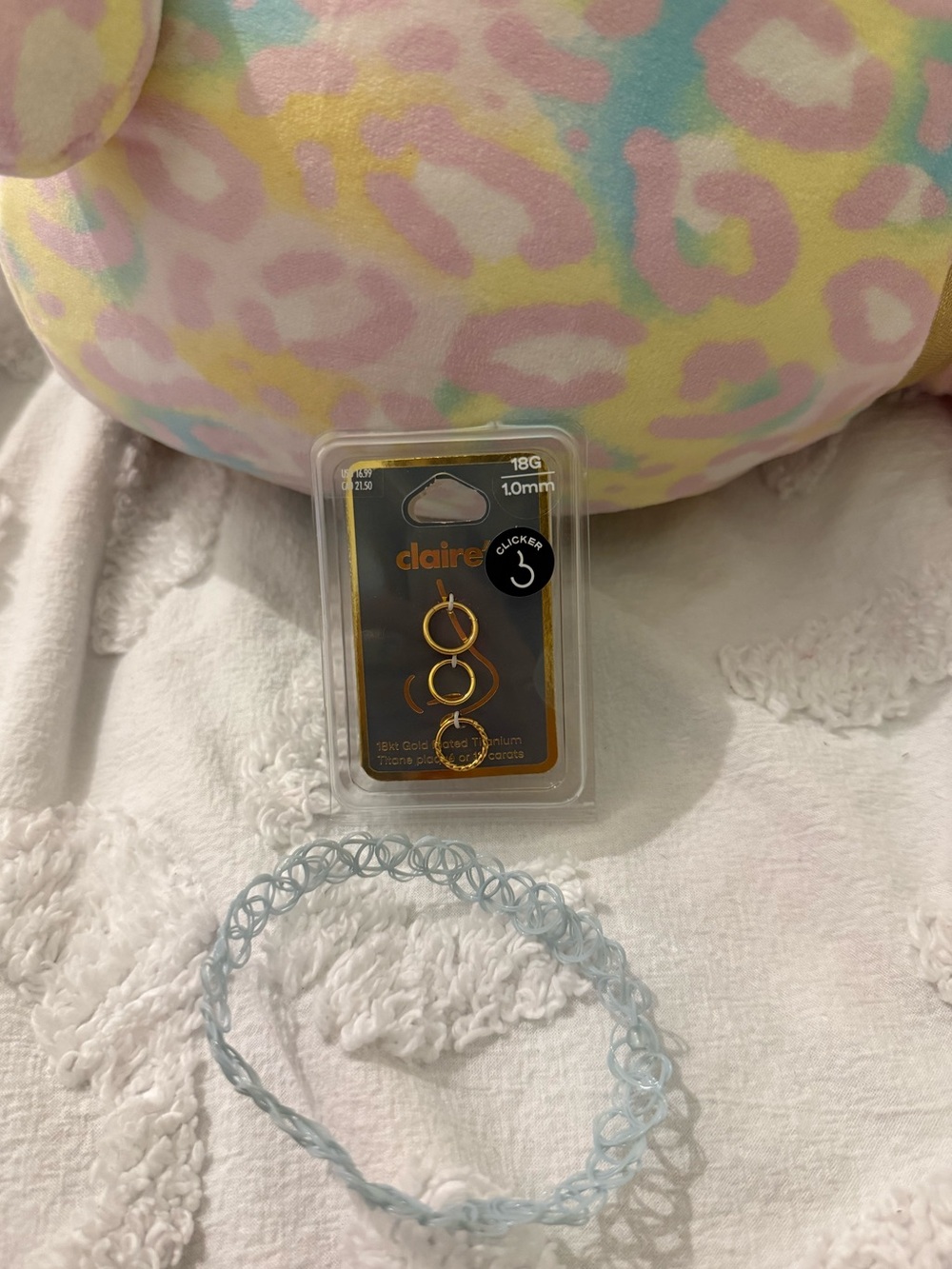Claire's Pastel Light Blue Stretch Tattoo Choker